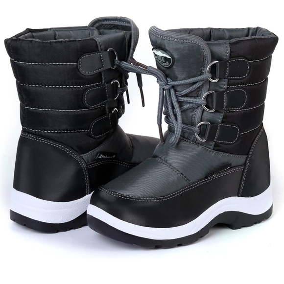 New! Boys black snow boots insulated with faux fur winter warm toddler size 8.5 - Picture 6 of 8